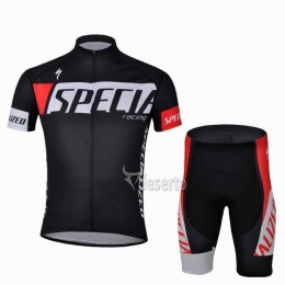 Specialized Racing Radbekleidung Radtrikot Kurzarm und Fahrradhosen Kurz Schwarz S5U76