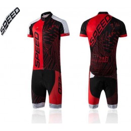 2016 Speed Korte mouw+Fietsbroek Bib Rot Schwarz OQCAR