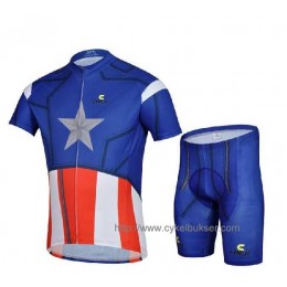 Captain America Radbekleidung Radtrikot Kurzarm und Fahrradhosen Kurz LH0RV