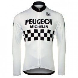 PEUGEOT BP MICHELIN white Fahrradbekleidung Radtrikot Langarm 12WXD