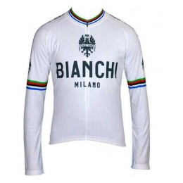 2016 BIANCHI-MILANO Fahrradbekleidung Radtrikot Langarmen weiß CB8FU