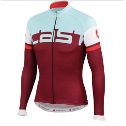 2016 Castelli Unavolta Fahrradbekleidung Radtrikot Langarmen Rot B2V1K