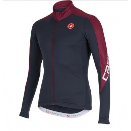 2016 Castelli Klassiek Thermo Fahrradbekleidung Radtrikot Langarmen Schwarz Rot 5G12M