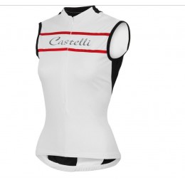 2016 Castelli vrouwen Promessa Wielershirts mouwloos weiß 3X4L5