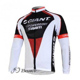 Giant Sram Pro Team Radtrikot Langarm weiß Schwarz Rot 619MC