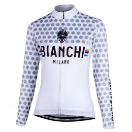 BIANCHI MILANO TERMENO Damen weiß Fahrradbekleidung Radtrikot Langarm 9X358