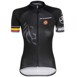 Bioracer Van Vlaanderen Damen Schwarz 2018 Fahrradbekleidung Radtrikot C1WMM