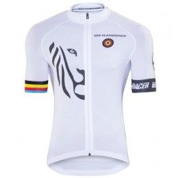 Bioracer Van Vlaanderen weiß Schwarz 2018 Fahrradbekleidung Radtrikot FEDL0