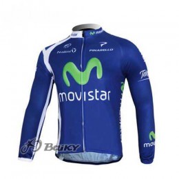 Movistar Teams Radtrikot Langarm blau BQU7A