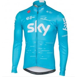 2017 Sky Fahrradbekleidung Radtrikot Langarm blau 1OUD4