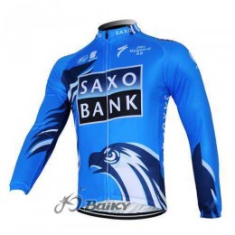 Saxo Bank Sungard Pro Team Radtrikot Langarm blau Schwarz FCIRA