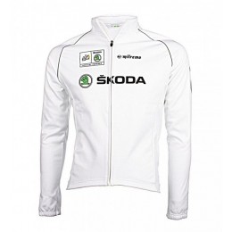 2016 SKODA Fahrradbekleidung Radtrikot Langarmen weiß 43AOQ