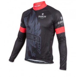 2016 BIANCHI-MILANO SORISOLE Fahrradbekleidung Radtrikot Langarmen Rot Schwarz X5XGT