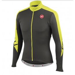 2016 Castelli Klassiek Thermo Fahrradbekleidung Radtrikot Langarmen Schwarz gelb T84LD