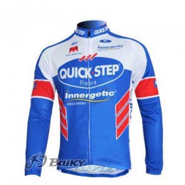 Omega Pharma-Quick Step innergetic Radtrikot Langarm blau weiß OTJ5R