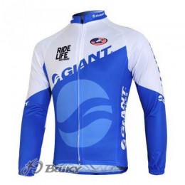 Giant Ride Life Radtrikot Langarm blau weiß T84D0