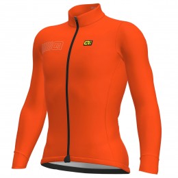 Ale Solid Color Block-oranje Fahrradbekleidung Radtrikot Langarm QD697