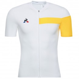 Le Coq Sportif Optical gelb weiß Fahrradbekleidung Radtrikot X6O7X