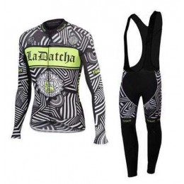 2016 ladatcha tinkoff zebra Fahrradbekleidung Set Langarmtrikot+Lange Trägerhose Schwarz QV3US